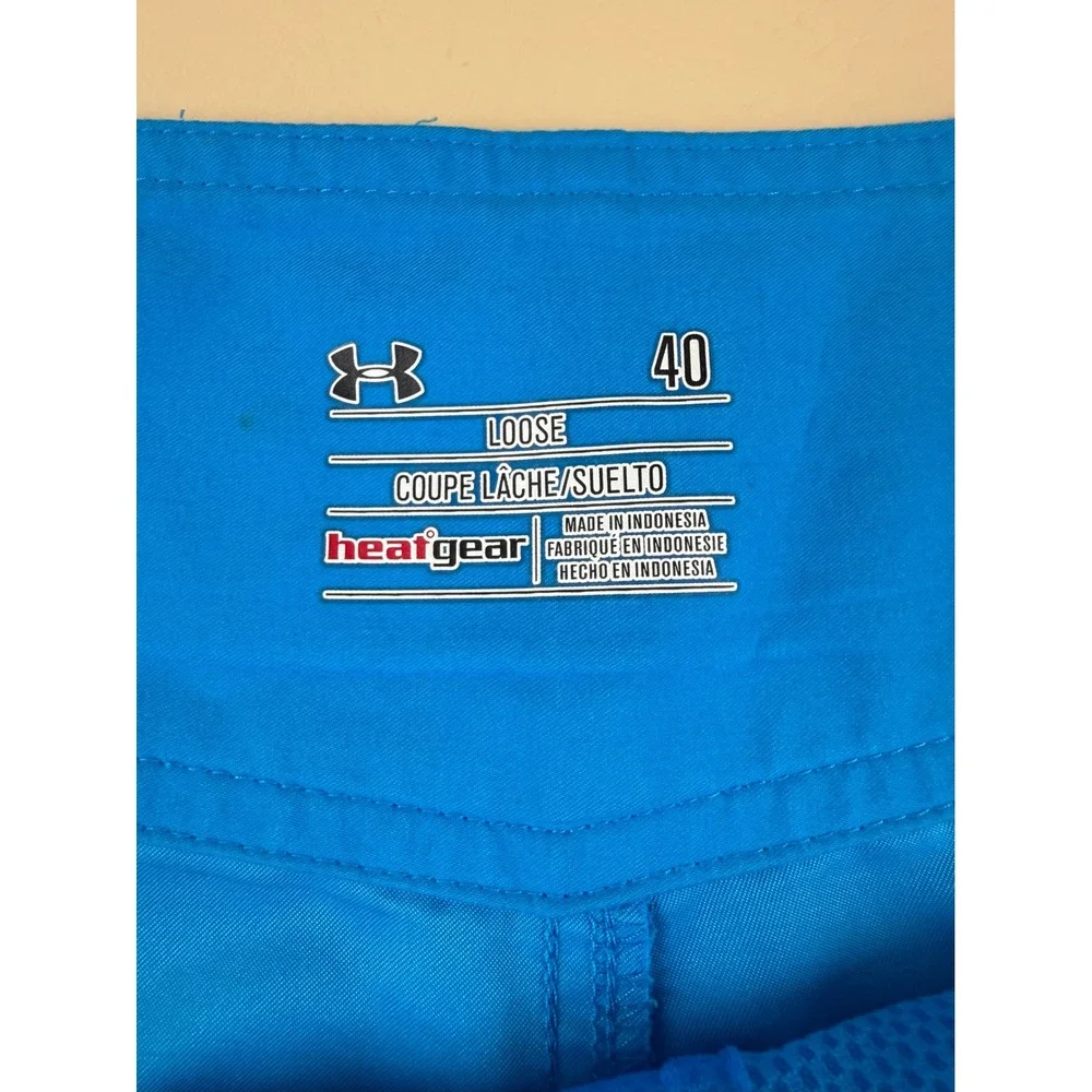 Under Armour Storm1 Board Shorts Blue HeatGear Swim Trunks Size 40